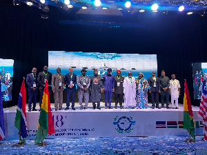 (Left fr) Rev. Stephen Arthur, acting DG of GCAA. (3rd from right) Aib Boss, John Wumborti's performance