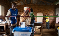 A woman casting her vote during elections
