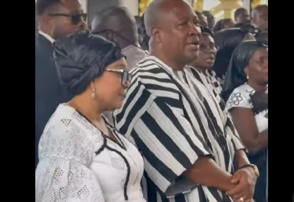 President John Dramani Mahama and Lordina are seen here in the church