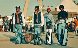 A group of guys showcases their unique sense of fashion