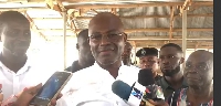 Kennedy Agyapong speaking to the media after casting his vote