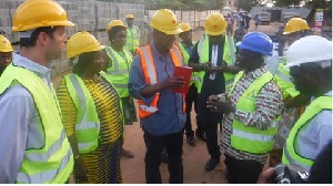 Contractors of Cocobod Housing project briefing management of the marketing company