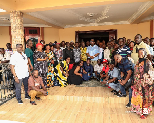 Boakye Agyarko among some of the members during the tour