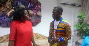 Okyeame Kwame in a chat with Catherine Afeku