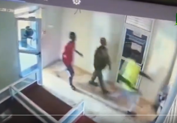 CCTV footage showing the moment the 'thugs' entered the Salt FM building