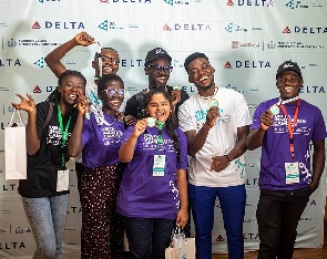 Winners of the Delta Innovation Camp celebrating their win