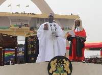 Vice President Dr. Mahamudu Bawumia taking his oath of office in 2017