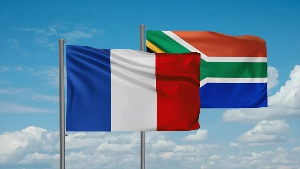 Flags of France and South Africa