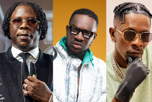 Ball J (M) says unity between Stonebwoy (L)  and Shatta Wale (R) would dull the music industry