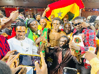 Stanley Nyantakyi held high after winning his fight