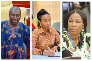 A photo collage of Afenyo Markin, Dr Zanetor Agyeman-Rawlings and Professor Grace Ayensu-Danquah