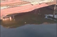 A structure comletely submerged under water at Mepe