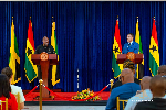 PHOTOS: President Mahama, Jamaica PM Andrew Holness address media after bilateral talks