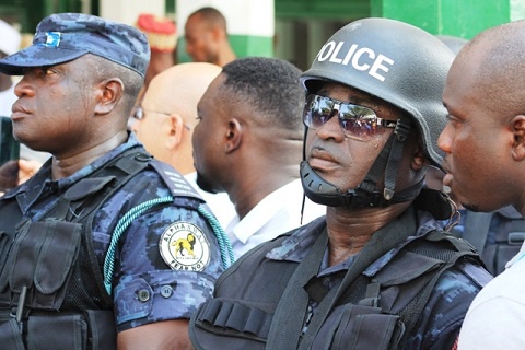 Some Ghanaian police officers on duty