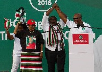 President John Dramani Mahama on stage with others