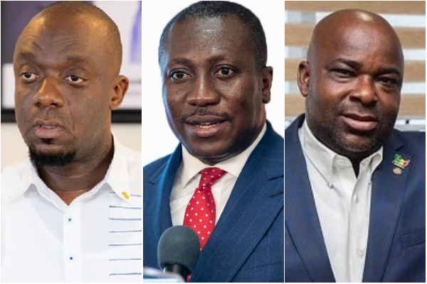 Pressure is mounting on Justin Kodua (L) and Afenyo-Markin (M) to get Baafi (R) to resign