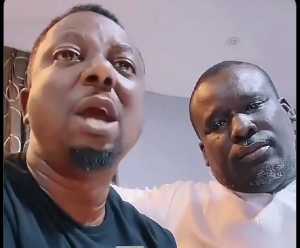 Ghanaian journalist and disc jockey Rexford Adu Ntim, popularly known as DJ KA (L)