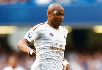 Ayew, who rejoined Swansea from West Ham , replaced Martin Olsson in the second half