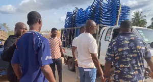 Ken Agyapong led the arrest of the driver and handed him over to the police at Manso