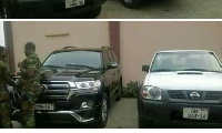 The cars belonging to Kofi Adams that was seized by the CID