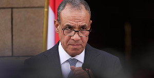 Egyptian Foreign Minister Badr Abdelatty speaks during a joint press conference