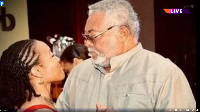 A screenshot of Dr. Zanetor Agyeman-Rawlings and her late father, ex-President Jerry John Rawlings