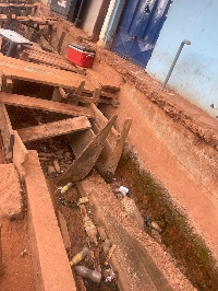 An uncompleted gutter at Wassa Simpa