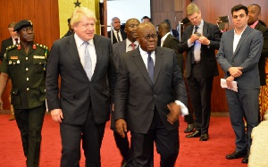 President Nana Akufo-Addo with UK foreign secretary Boris Johnson