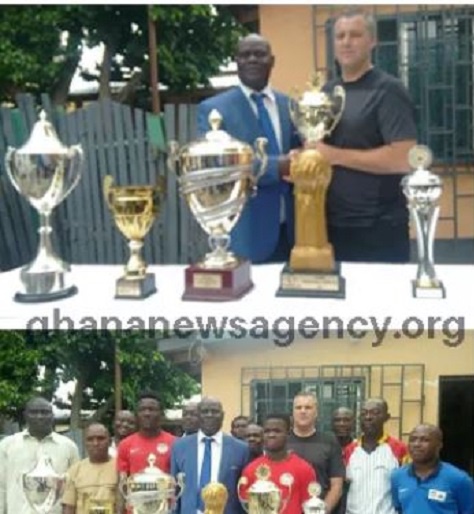 Right to Dream Football Academy officials presented their trophies to ERFA