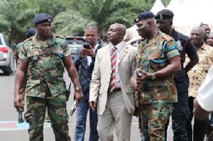 Ashanti Regional Minister, Simon Osei-Mensah joined the military at the ceremony.