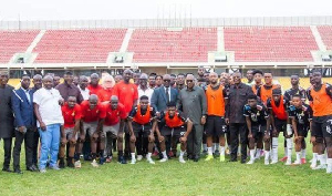 President John Mahama visited the team to motivate them ahead of the upcoming games