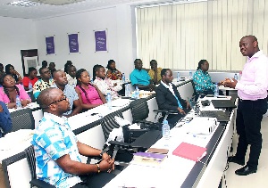 New Executive Director, Mr Kwame   Asare Boakye taking participants through the training