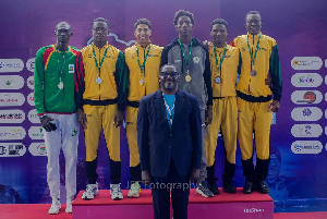 Team Ghana won gold mixed 4x100m freestyle relay