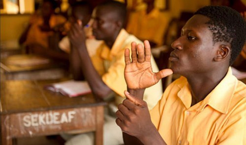 School of deaf studends in class