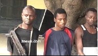 Cpl. Amegashie (L) is alleged to have supplied guns to the armed robbers