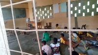 Students studying on the floor