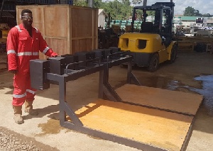 The scrum machines donated  to Ghana Rugby