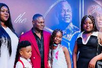 Former Ghana international Nii Odartey Lamptey and his family
