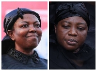 Lydia Seyram Alhassan and Ophelia Hayford when they were mourning the deaths of their husbands