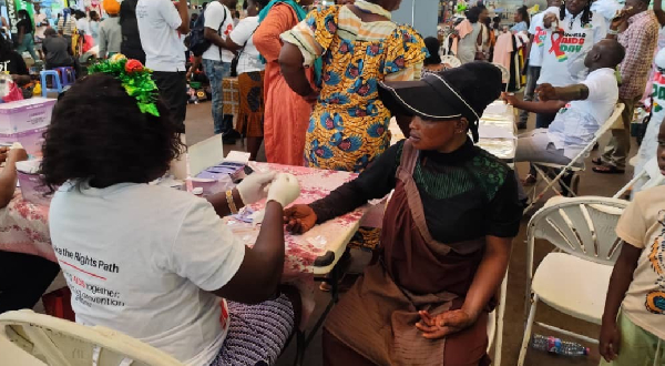 Some members of the public undergoing AIDS test