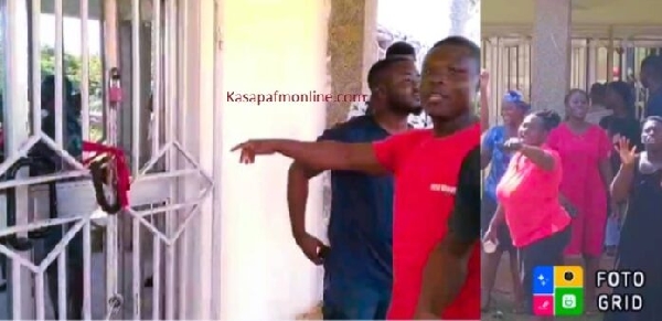 The customers barricaded the church doors during the usual Sunday service