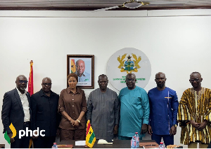 The lands minister among other dignitaries during the event