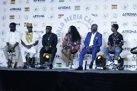 Panel discussants including Ghanaian artistes and artistes from different African countries