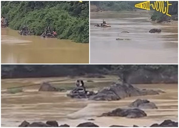 Screenshots from a video of the Pra River