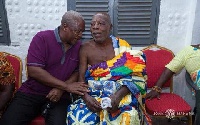 Former President John Mahama and the late actor Kweku Darko aka Super OD