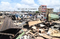 Some of the structures demolished near the National Mosque in Accra (photo credit: graphic.com.gh)