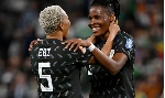 Nigeria's Onome Ebi and Osinachi Ohale celebrate after the match