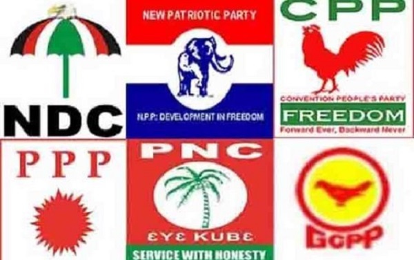 Logo's of some major political parties in Ghana