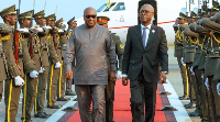 President John Mahama (L) , President João Manuel Gonçalves Lourenço (R)