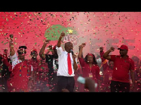 Julius Malema prend la parole lors d'un dernier meeting électoral à Polokwane